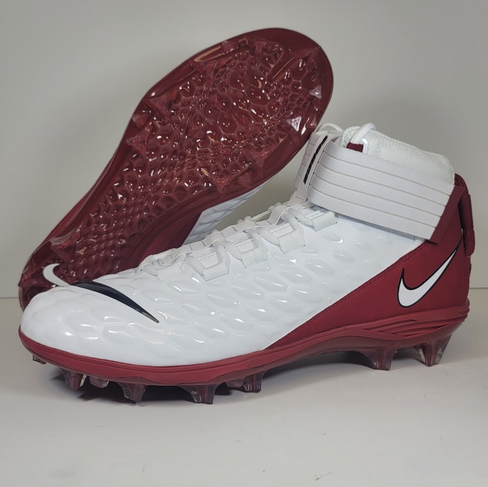 Nike Force Savage Pro 2 Football Cleats Men Size 14 White Crimson Red BV3969-103